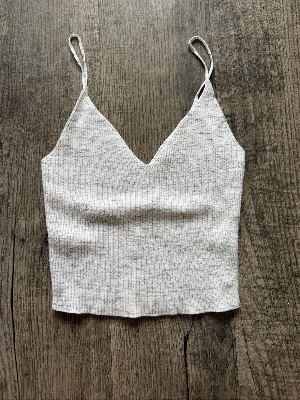 La Hearts Light Gray Ribbed V-Neck Camisole